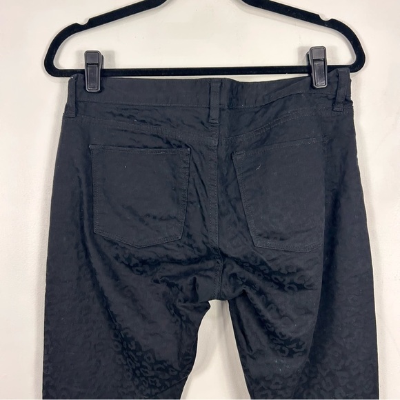 BANANA REPUBLIC skinny fit black metallic cheetah print texture slacks H22 - Picture 6 of 7